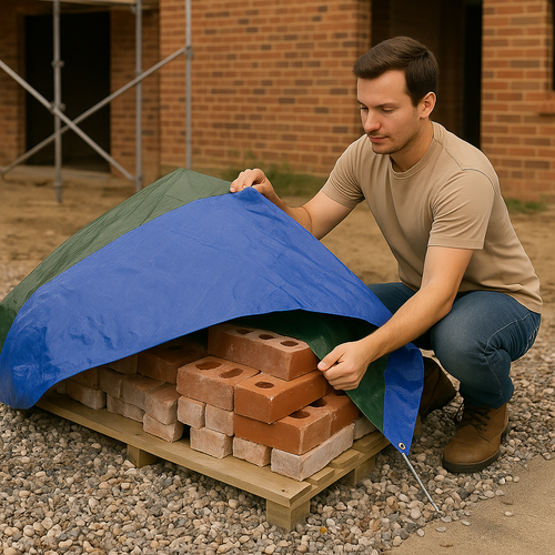 110gsm Blue/Green Waterproof Tarpaulin – Heavy-Duty Cover Sheet for Garden, Car, DIY & Outdoor Projects