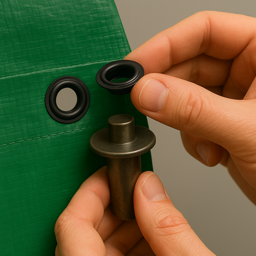 12mm Snap In Plastic Eyelets for Tarps, Quick Hand Fit Reinforcement for Covers, Sheets and Outdoor Repairs