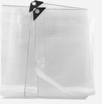 100gsm Transparent Tarpaulin Cover with Eyelets, Waterproof Clear Sheet for Greenhouse, Garden Furniture and Worksite Use