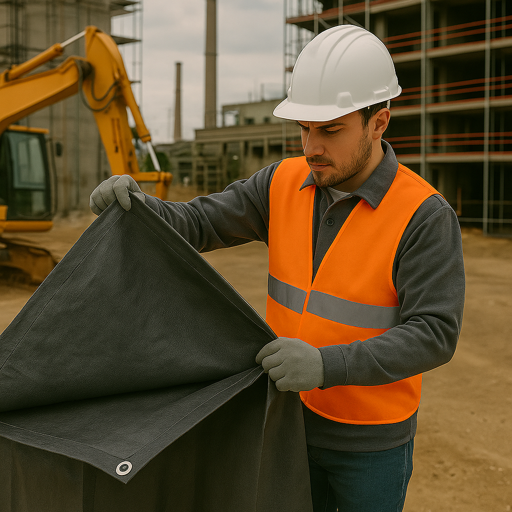 200gsm Grey Polyethylene Tarpaulin – Heavy Duty Waterproof Cover with Reinforced Corners for Outdoor Use