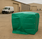 Heavy Duty PVC Tarpaulin 570gsm - Forest Green & Blue - Waterproof Cover for Outdoor Protection
