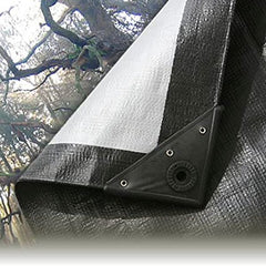 Durable 270gsm Black and Silver Tarpaulin - UV Protected and Shrinkproof