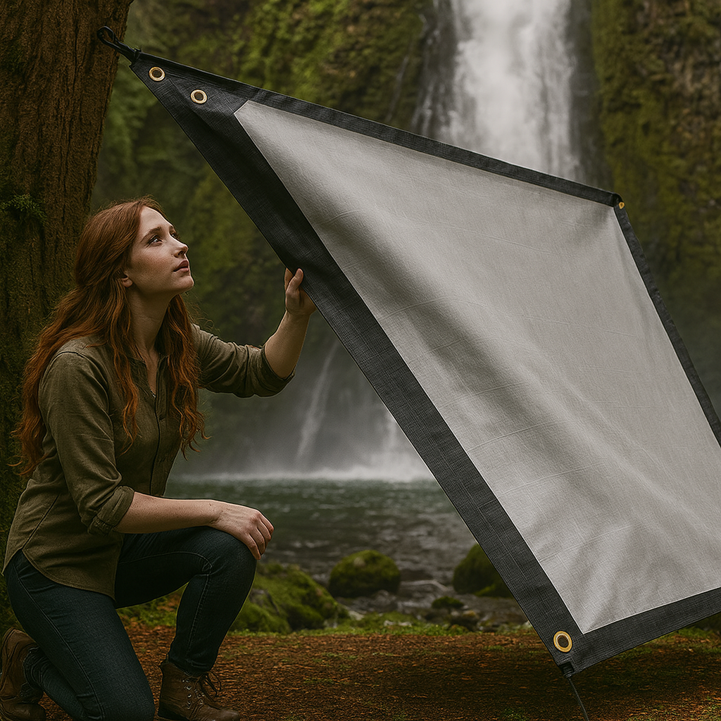 270gsm Black & Silver Heavy Duty Tarpaulin with Reinforced Corners and Eyelets for Roofing, Boats and Outdoor Use