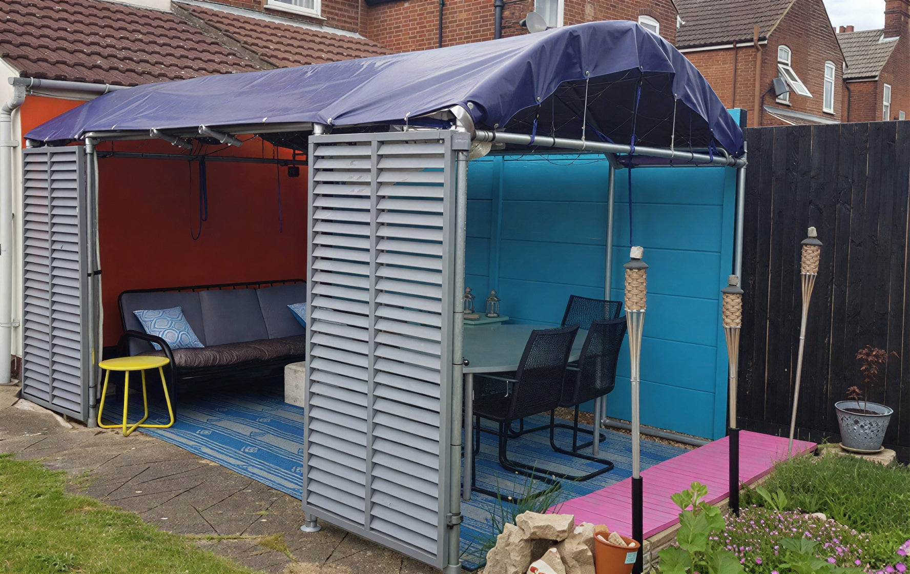 350gsm Blue and Beige Tarpaulin