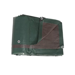 Heavy Duty Tarpaulin Waterproof Cover Green/Brown - 250gsm