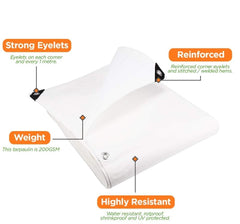 Durable 200gsm Super White Tarpaulins Rotproof and UV Protected