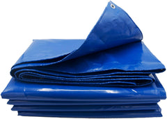 Blue-16Mil Tarpaulin: Heavy Duty, Waterproof, UV Resistant – 265gsm