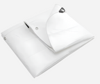200gsm White Waterproof Tarpaulin with Reinforced Corners and Aluminium Eyelets for Garden, Roofing and Site Cover