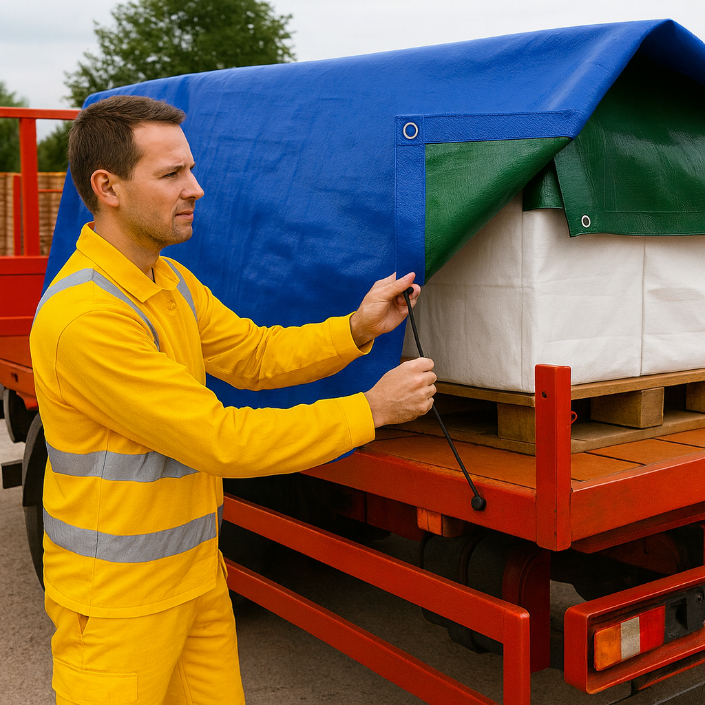 Blue/Green Budget Tarpaulin 70gsm – Lightweight, Waterproof Cover for DIY & Garden Use