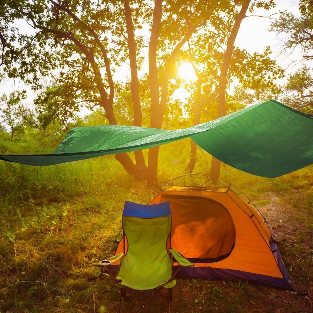 Green 200gsm Waterproof Tarpaulin Sheet – UV Resistant Outdoor Cover