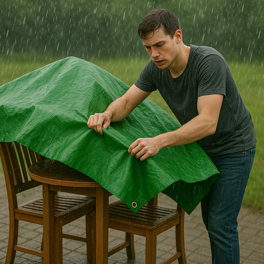 Green Polyethylene Tarpaulin 90gsm – Waterproof Cover with UV Protection & Rustproof Eyelets