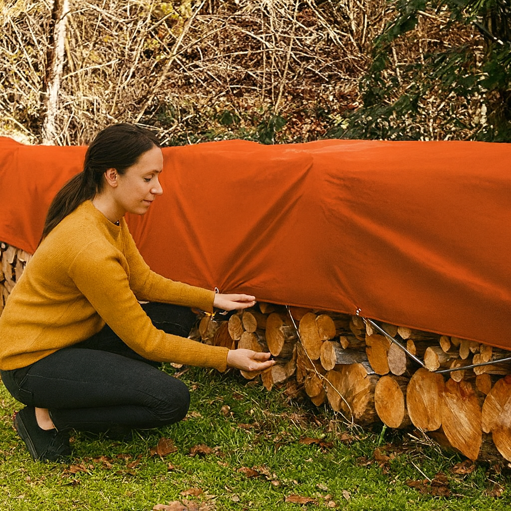 Orange Tarpaulin 90gsm – Heavy Duty, Waterproof Cover for Garden, Camping & DIY Protection