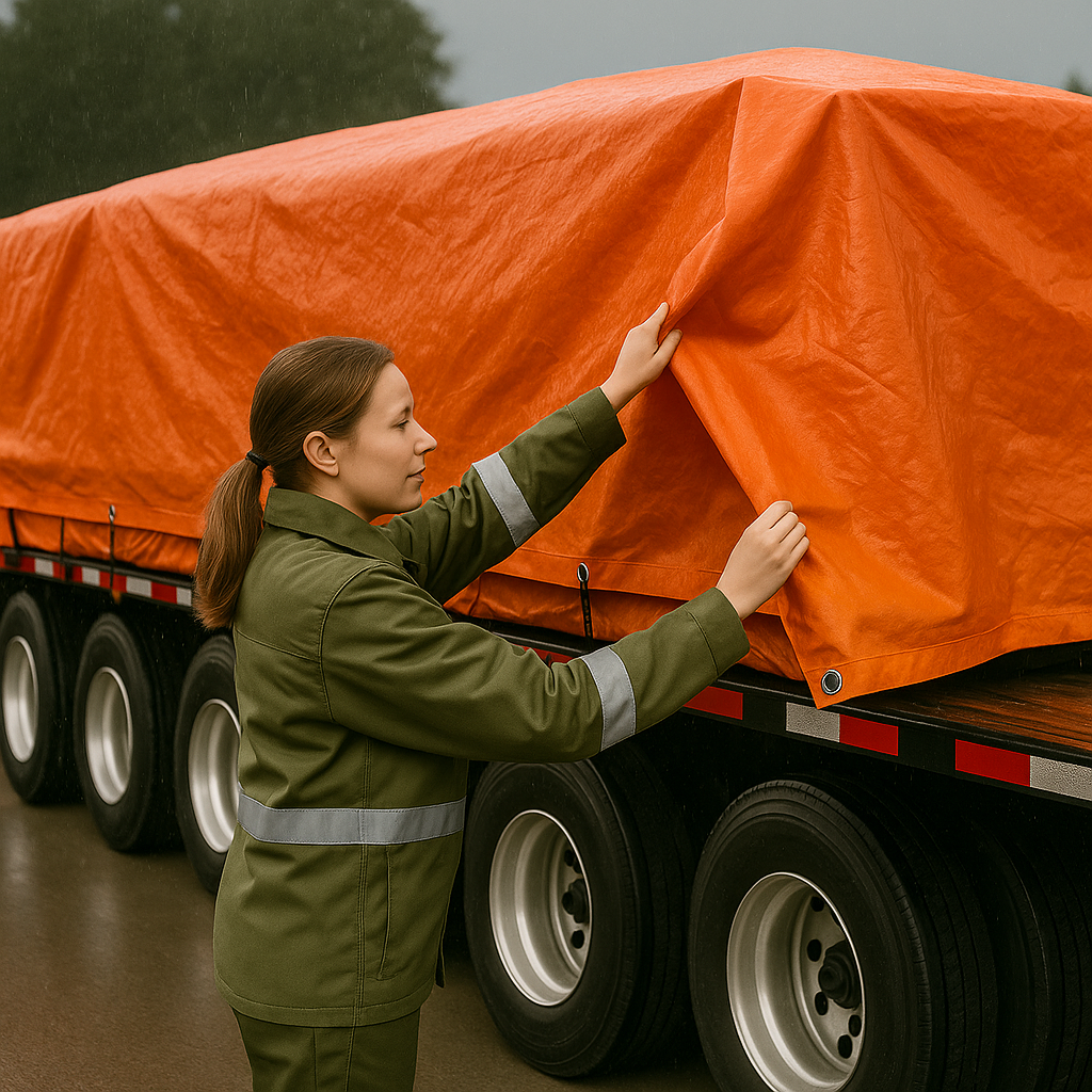 Orange Tarpaulin 90gsm – Heavy Duty, Waterproof Cover for Garden, Camping & DIY Protection