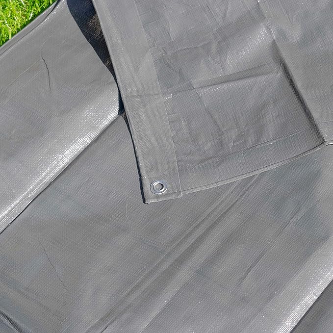 200gsm Grey Polyethylene Tarpaulin – Heavy Duty Waterproof Cover with Reinforced Corners for Outdoor Use