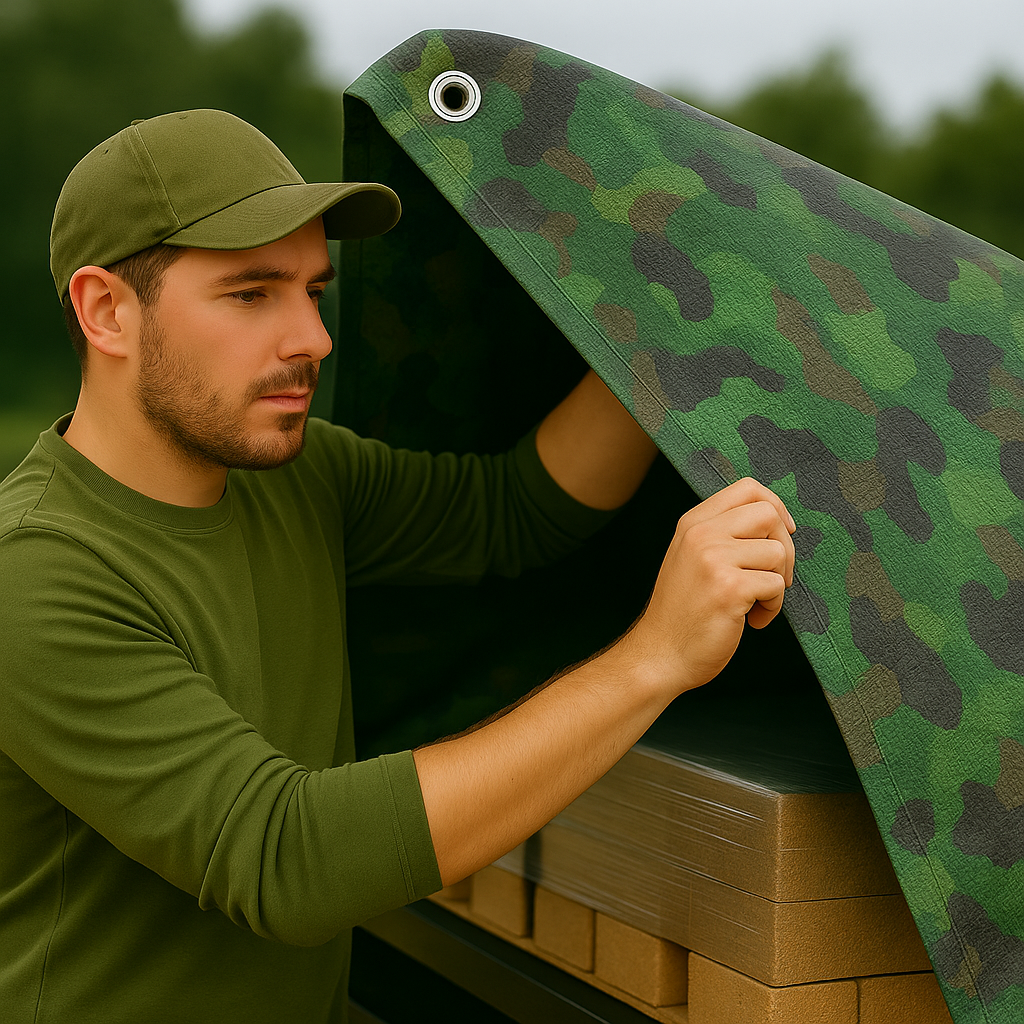 Green Camouflage Tarp 95gsm – Waterproof Polyethylene Cover for Outdoor, Camping & Gardening