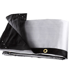 Durable 270gsm Black and Silver Tarpaulin - UV Protected and Shrinkproof