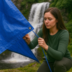 Heavy Duty PVC Tarpaulin 570gsm - Forest Green & Blue - Waterproof Cover for Outdoor Protection