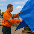 Heavy Duty PVC Tarpaulin 570gsm - Forest Green & Blue - Waterproof Cover for Outdoor Protection