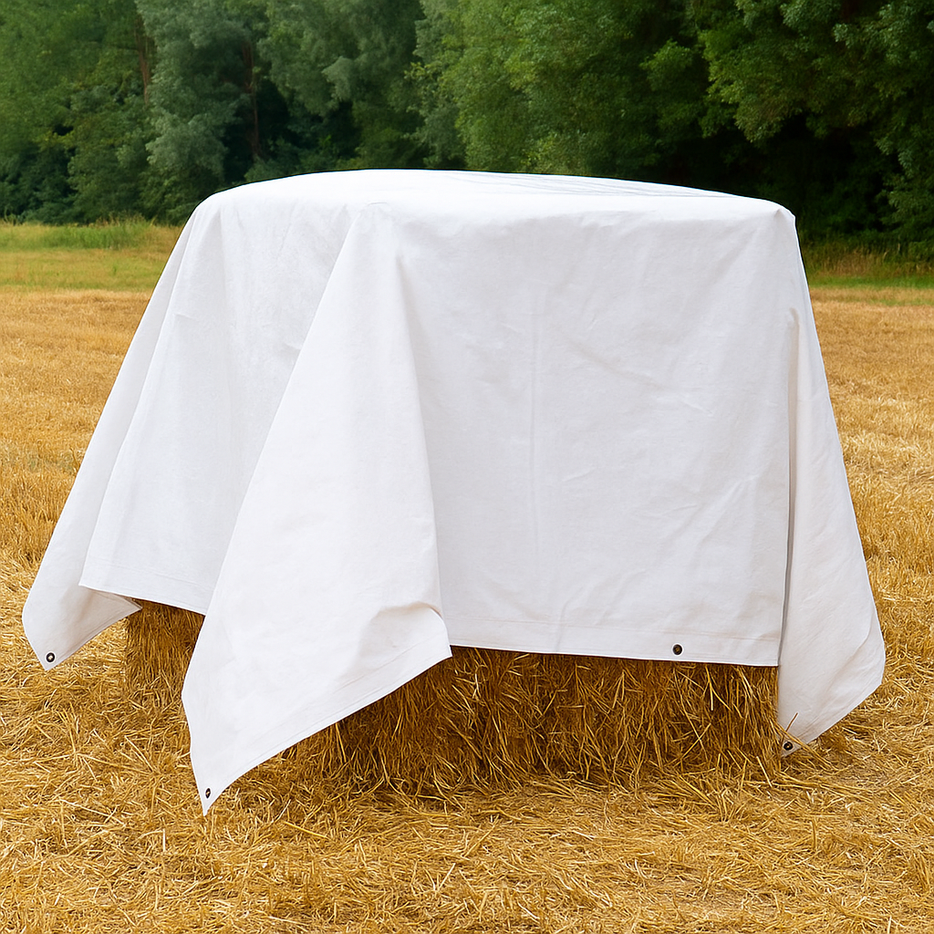 200gsm White Polyethylene Tarpaulin – Light Permitting Cover for Market Stalls, Work Zones & Outdoor Shelters