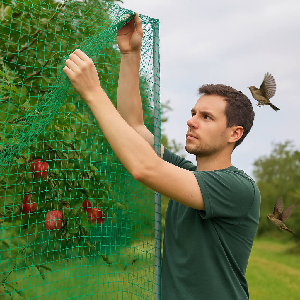 Durable Anti-Bird Netting for Gardens – Green & Black - UV Resistant Mesh for Fruit Trees, Vegetables & Ponds