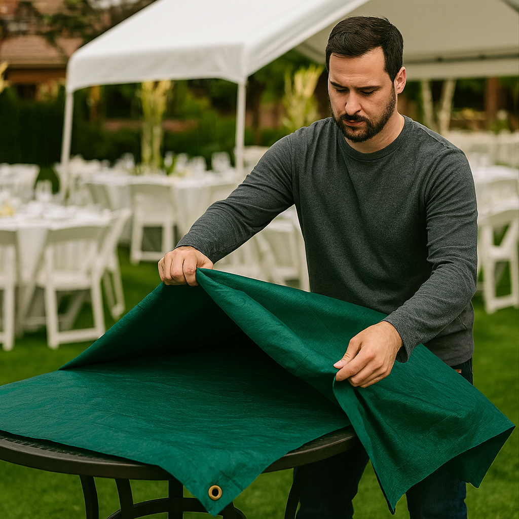 610gsm Green PVC Tarpaulin – Heavy Duty Waterproof Cover for Trailers, Camping, Machinery & Outdoor Use