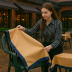 350gsm Blue and Beige Waterproof Tarpaulin with Eyelets for Construction, Marine and Outdoor Use
