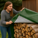 140gsm Green Silver Reversible Tarpaulin Cover with Eyelets and Reinforced Edges for Outdoor, Farming and Camping Use
