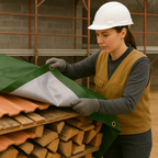 140gsm Green Silver Reversible Tarpaulin Cover with Eyelets and Reinforced Edges for Outdoor, Farming and Camping Use