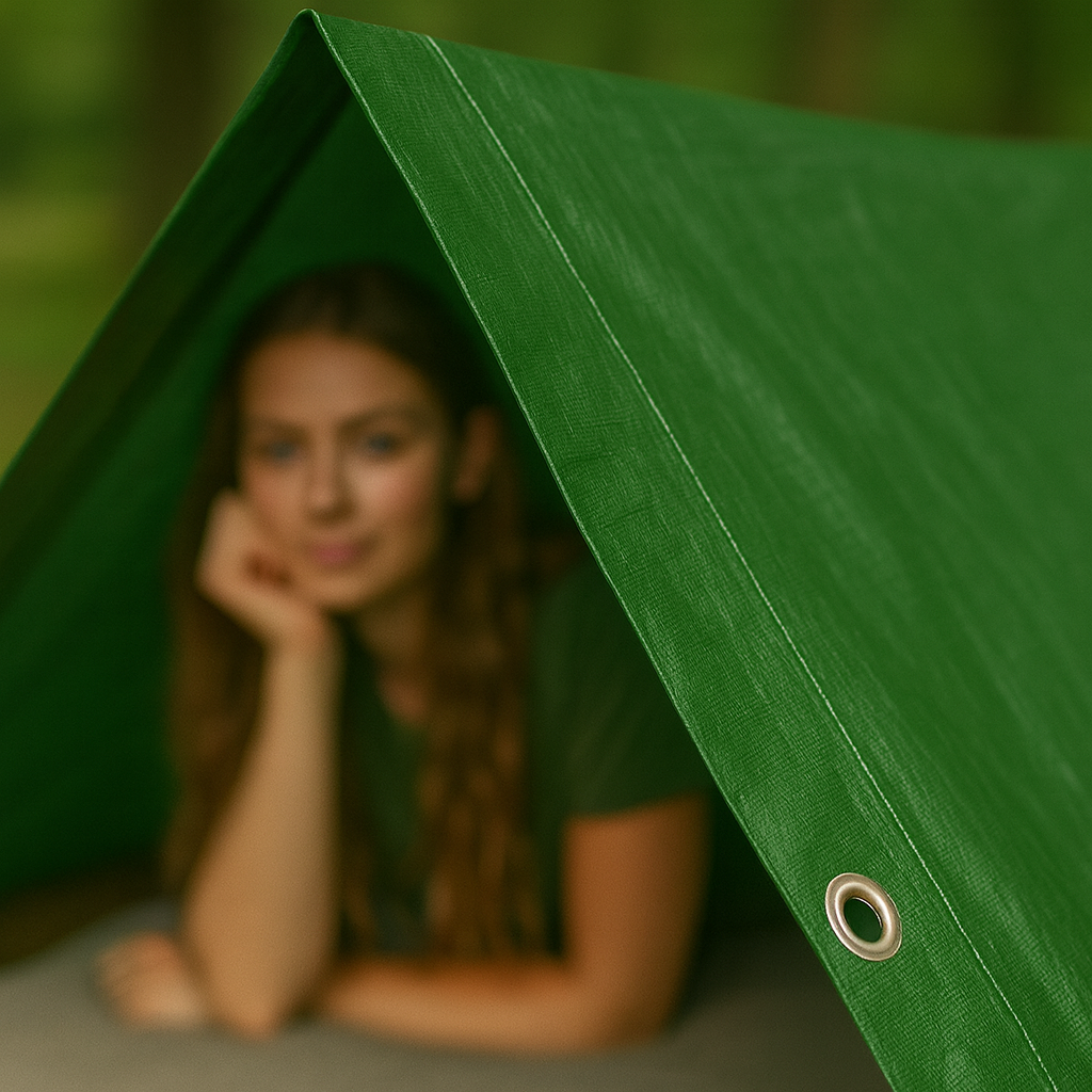Green Polyethylene Tarpaulin 90gsm – Waterproof Cover with UV Protection & Rustproof Eyelets