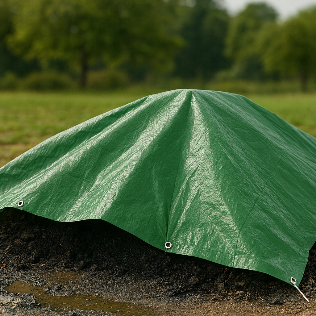 Green Polyethylene Tarpaulin 90gsm – Waterproof Cover with UV Protection & Rustproof Eyelets