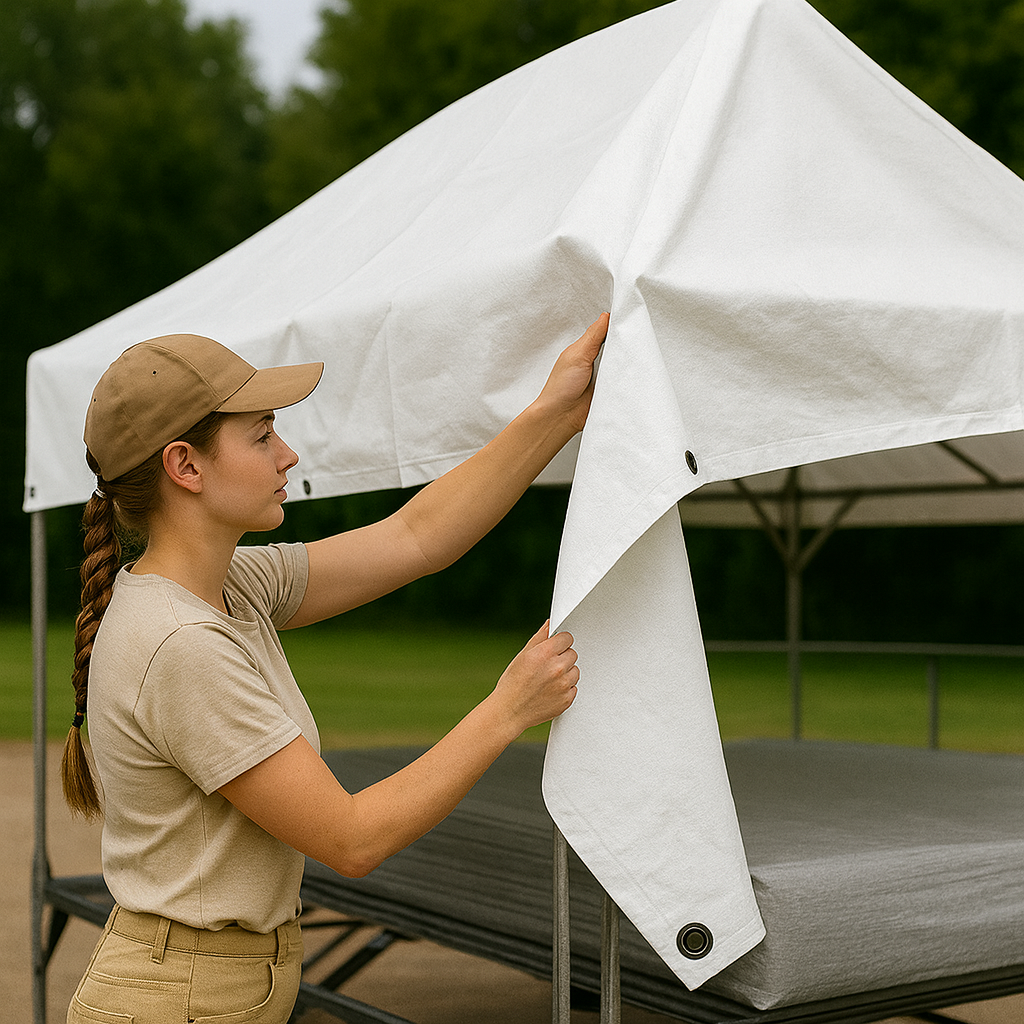 White Tarpaulin 90gsm – Lightweight, Waterproof Multi-Use Cover for Indoor & Outdoor Protection
