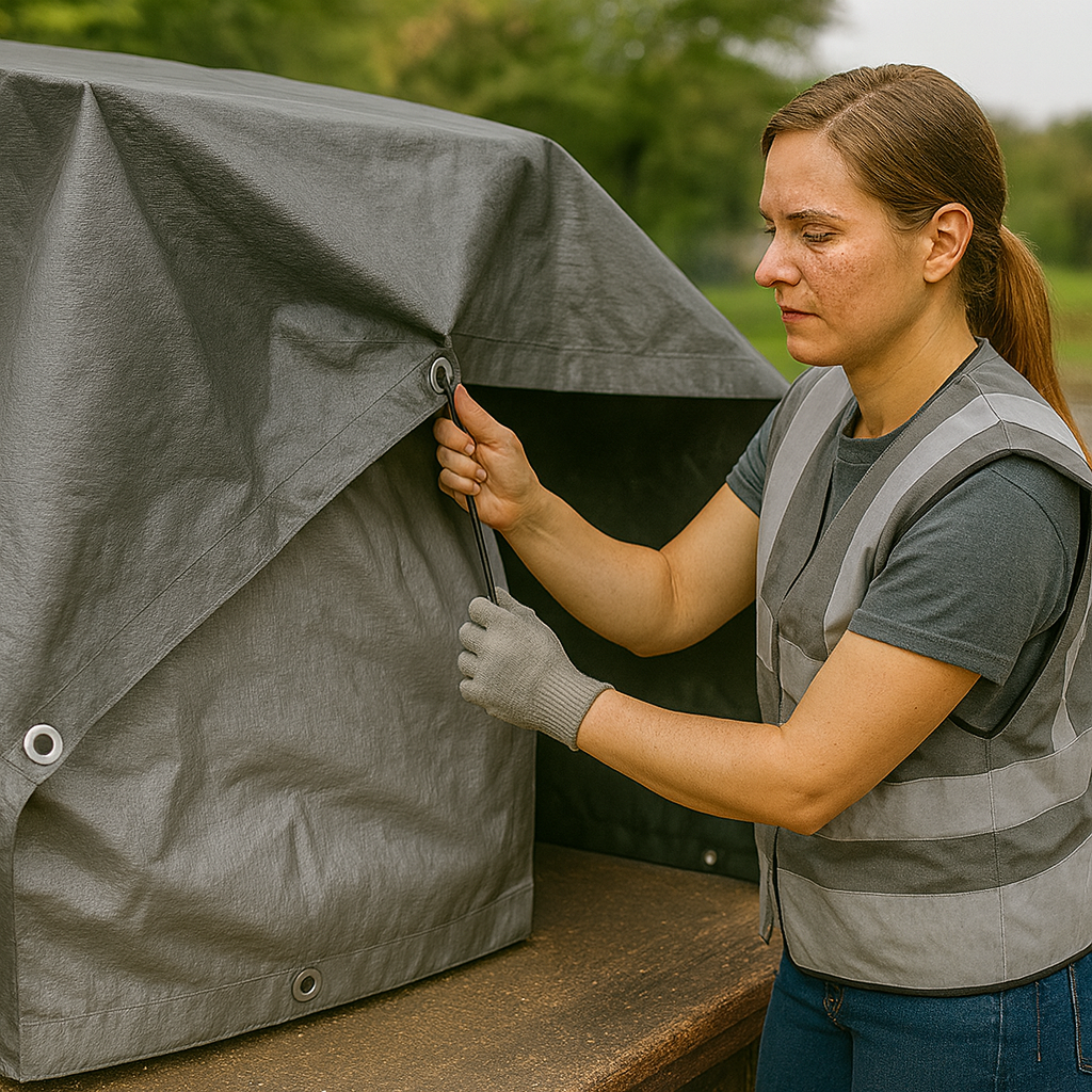 200gsm Grey Polyethylene Tarpaulin – Heavy Duty Waterproof Cover with Reinforced Corners for Outdoor Use