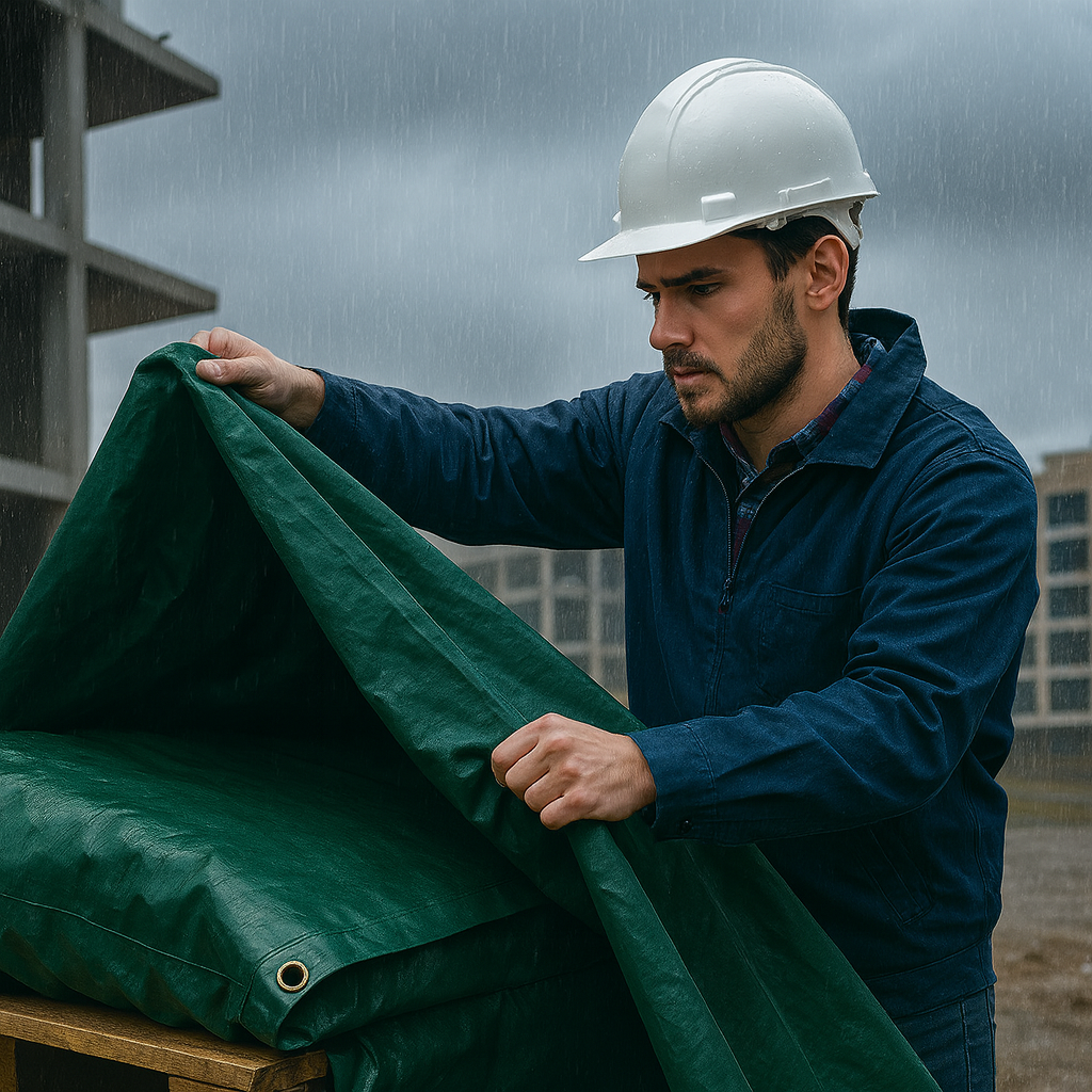 610gsm Green PVC Tarpaulin – Heavy Duty Waterproof Cover for Trailers, Camping, Machinery & Outdoor Use