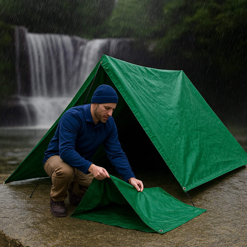 610gsm Green PVC Tarpaulin – Heavy Duty Waterproof Cover for Trailers, Camping, Machinery & Outdoor Use
