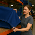 Blue 14oz Cotton Canvas Tarpaulin – Breathable Water Repellent Cover for Machinery, Transport & Outdoor Use