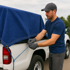 Blue 14oz Cotton Canvas Tarpaulin – Breathable Water Repellent Cover for Machinery, Transport & Outdoor Use