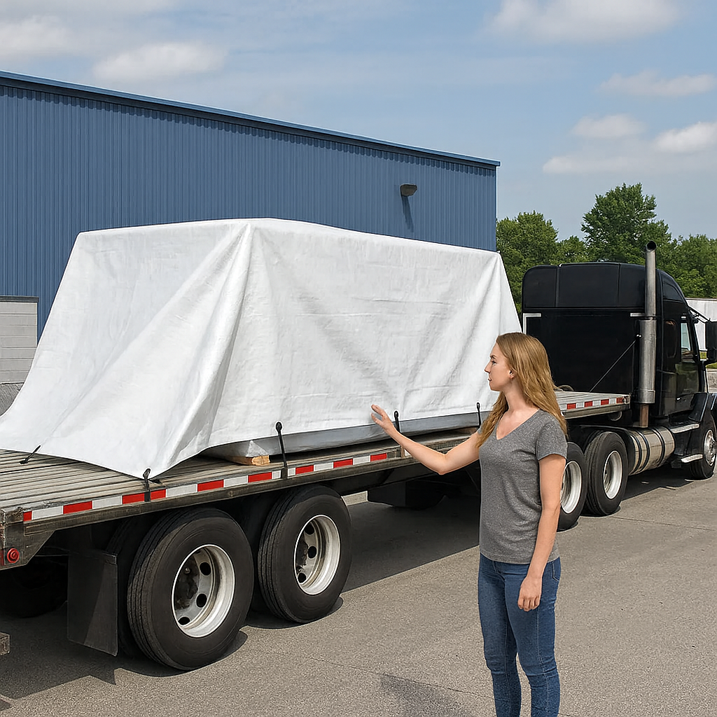 200gsm White Waterproof Tarpaulin with Reinforced Corners and Aluminium Eyelets for Garden, Roofing and Site Cover