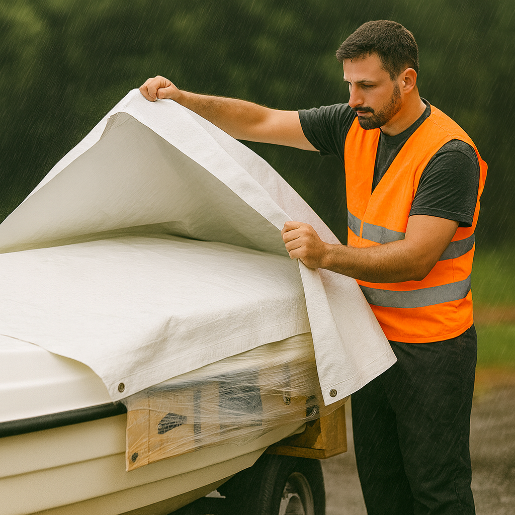 White Tarpaulin 90gsm – Lightweight, Waterproof Multi-Use Cover for Indoor & Outdoor Protection