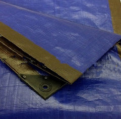 Multipurpose Brown/Blue Heavy Duty Waterproof Tarpaulins - 185gsm