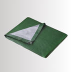 140gsm Green Silver Reversible Tarpaulin Cover with Eyelets and Reinforced Edges for Outdoor, Farming and Camping Use