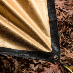 Ultra Durable Black & Gold Laminated Tarpaulins Waterproof Ground Sheet Cover at 270gsm Heavy Duty