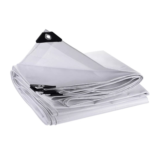 Ultimate Protection: Heavy Duty Waterproof White UV Resistant Tarpaulin - 105Gsm