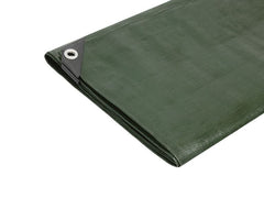 Heavy Duty Tarpaulin Waterproof Cover Green/Brown - 250gsm