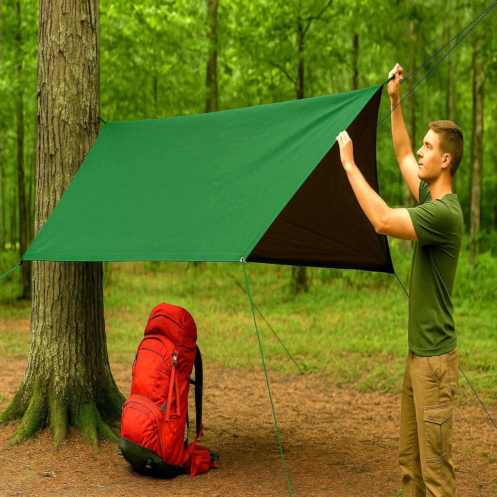 250gsm Green/Brown Waterproof Tarpaulin – Heavy Duty Outdoor Sheet for Gardens, Construction & Storage
